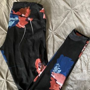 Black Floral work out Leggings